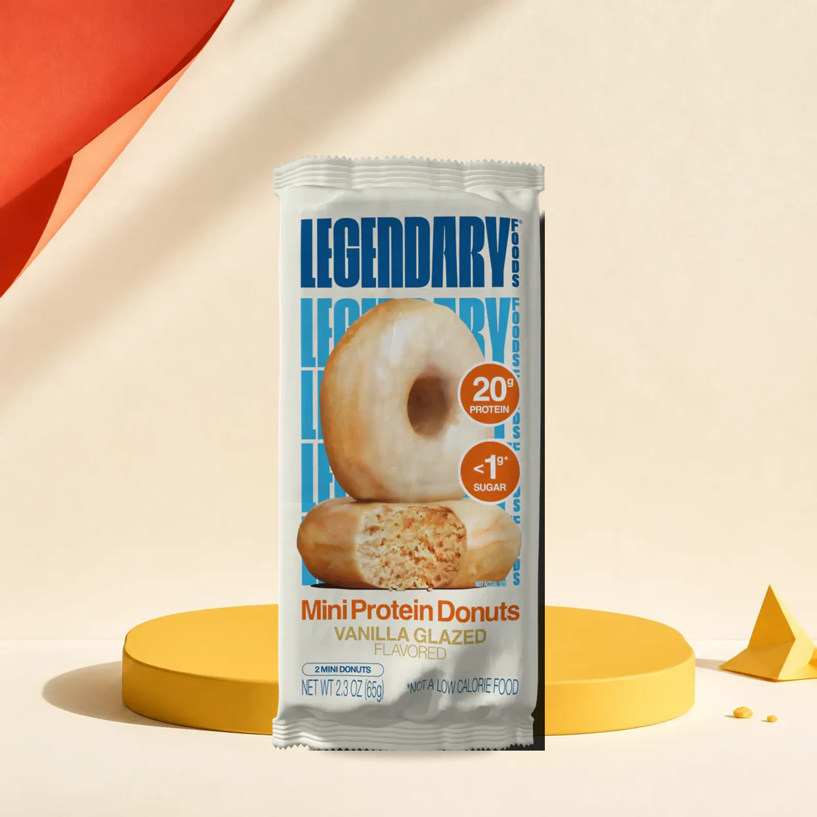 Legendary Foods Protein Donuts package on the snack studio set