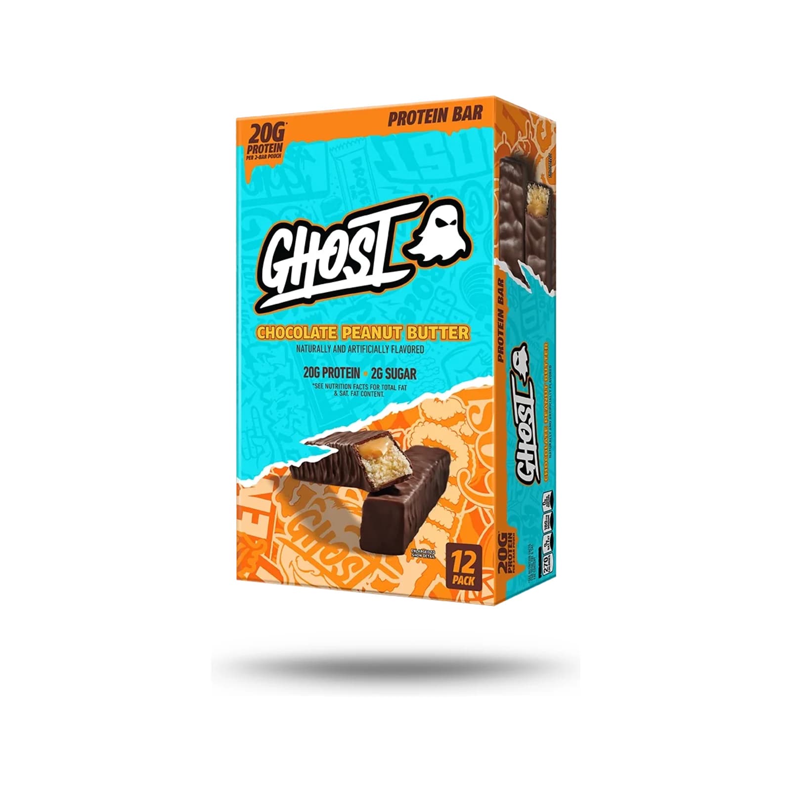 Ghost Dual Protein Bars package on a white background