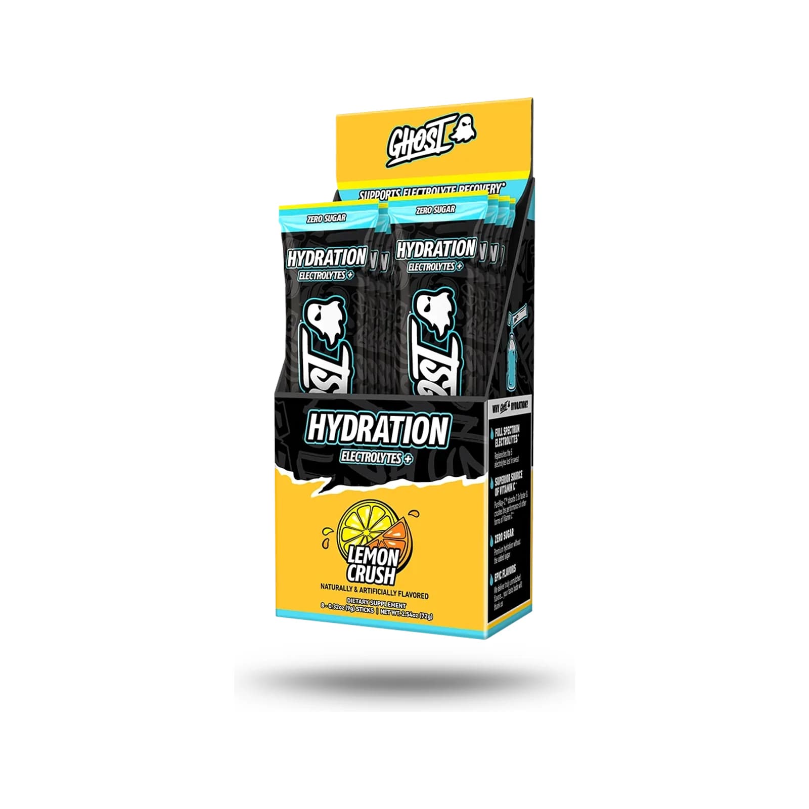 Ghost Hydration Stick Packs package on a white background