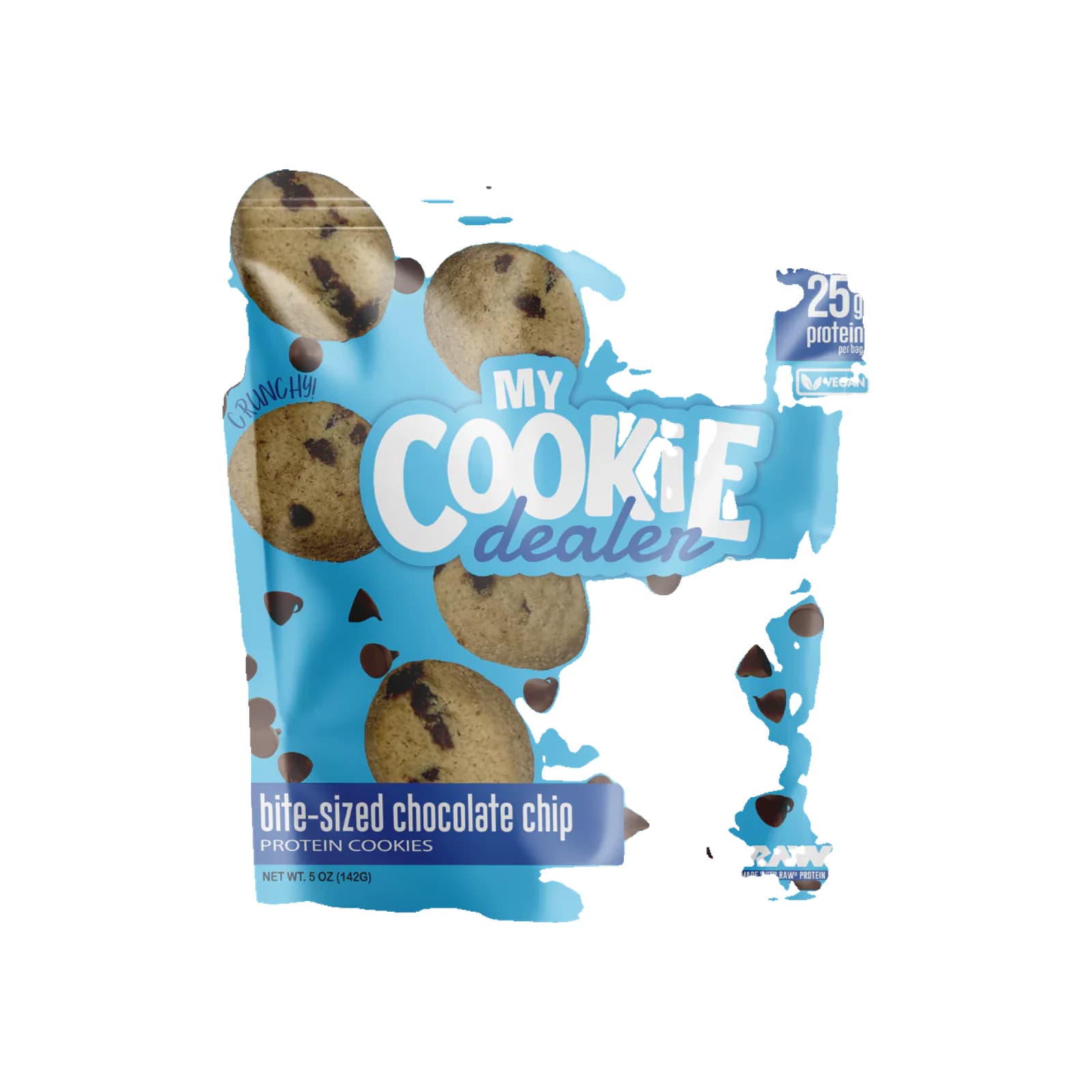 My Cookie Dealer Crunchy Bite-Sized Protein Cookies package on a white background