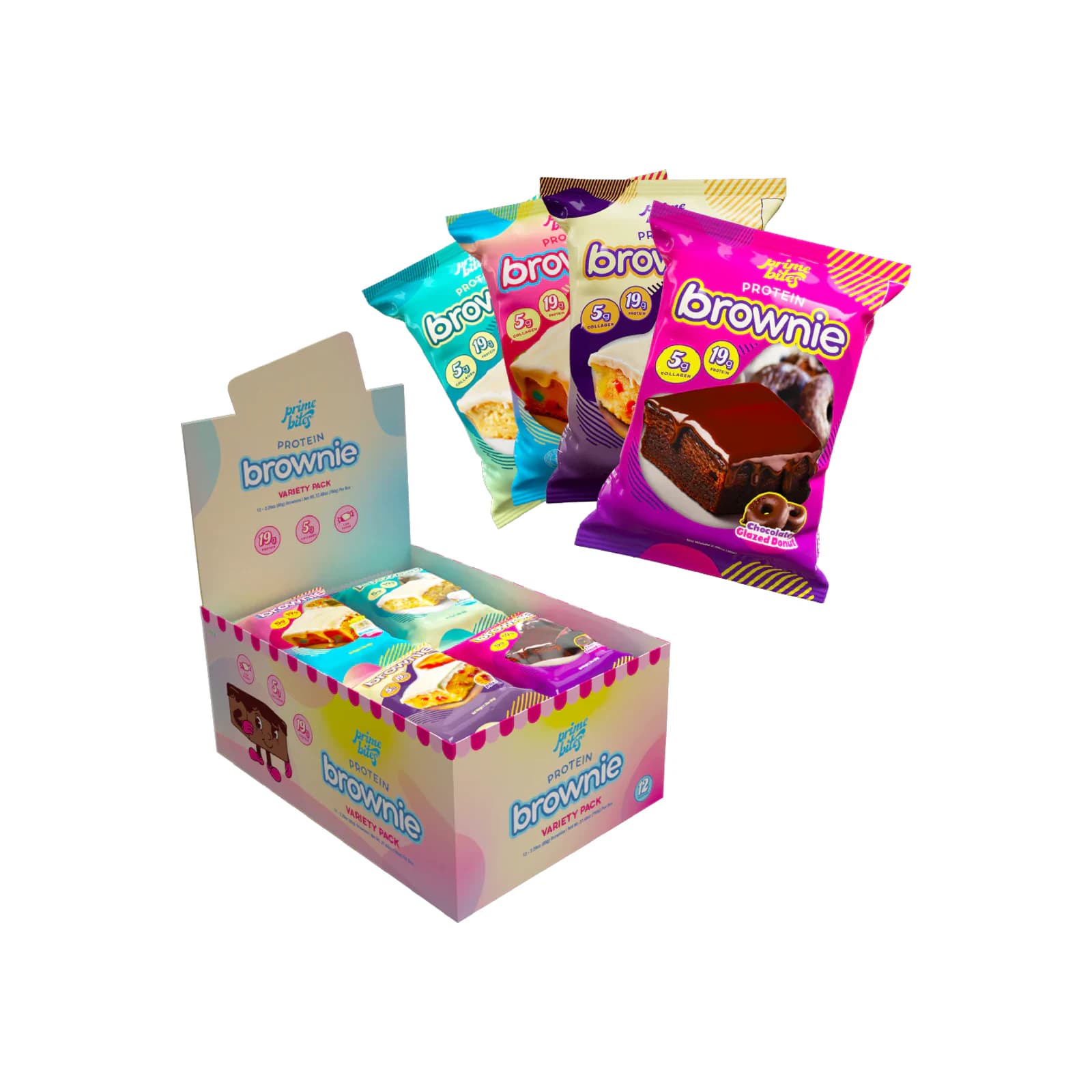 Prime Bites Protein Brownie package on a white background