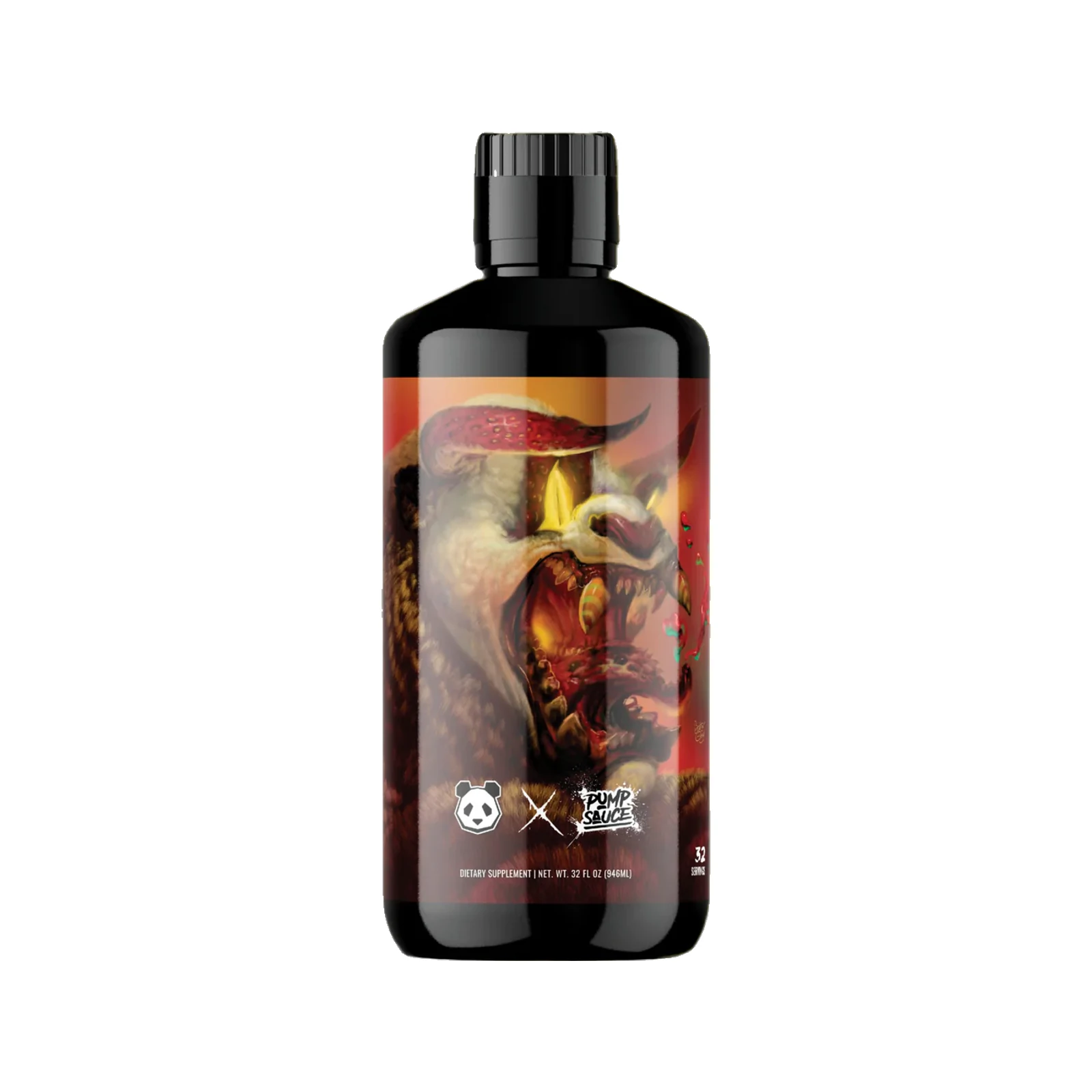 Pump Sauce PANDA Sauce Liquid Pre-Workout package on a white background