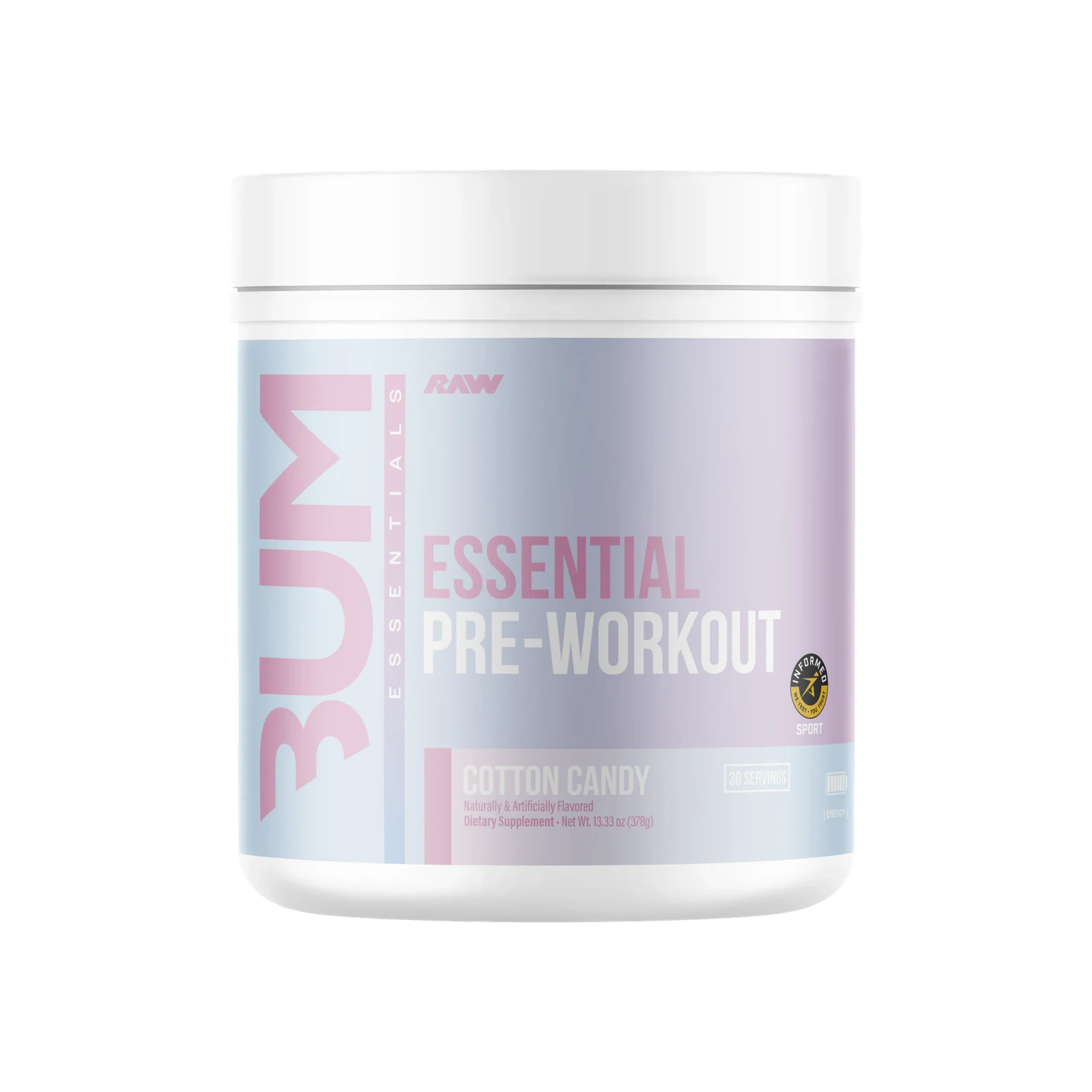 Raw Nutrition Essential Pre-Workout package on a white background