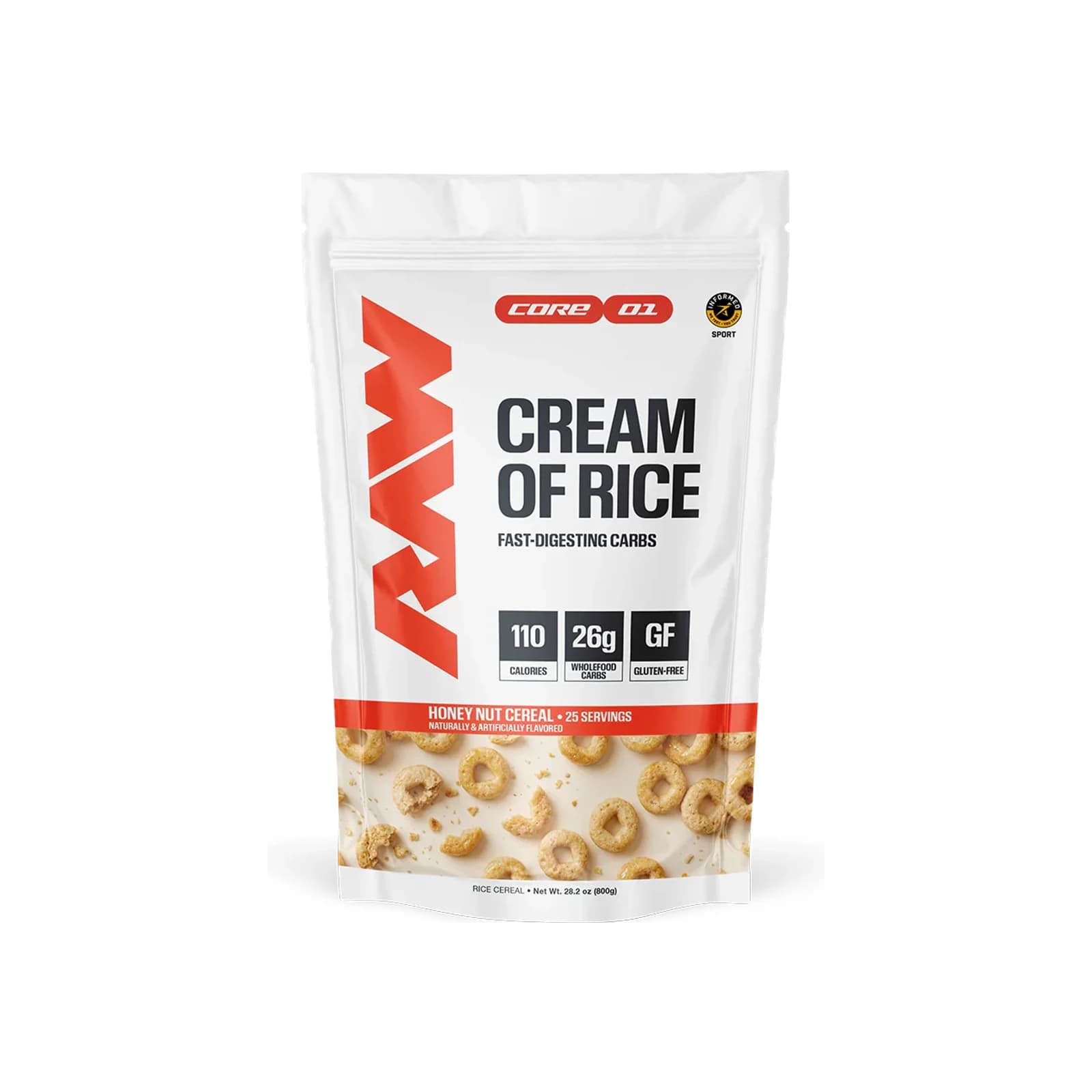 Raw Nutrition Cream of Rice package on a white background