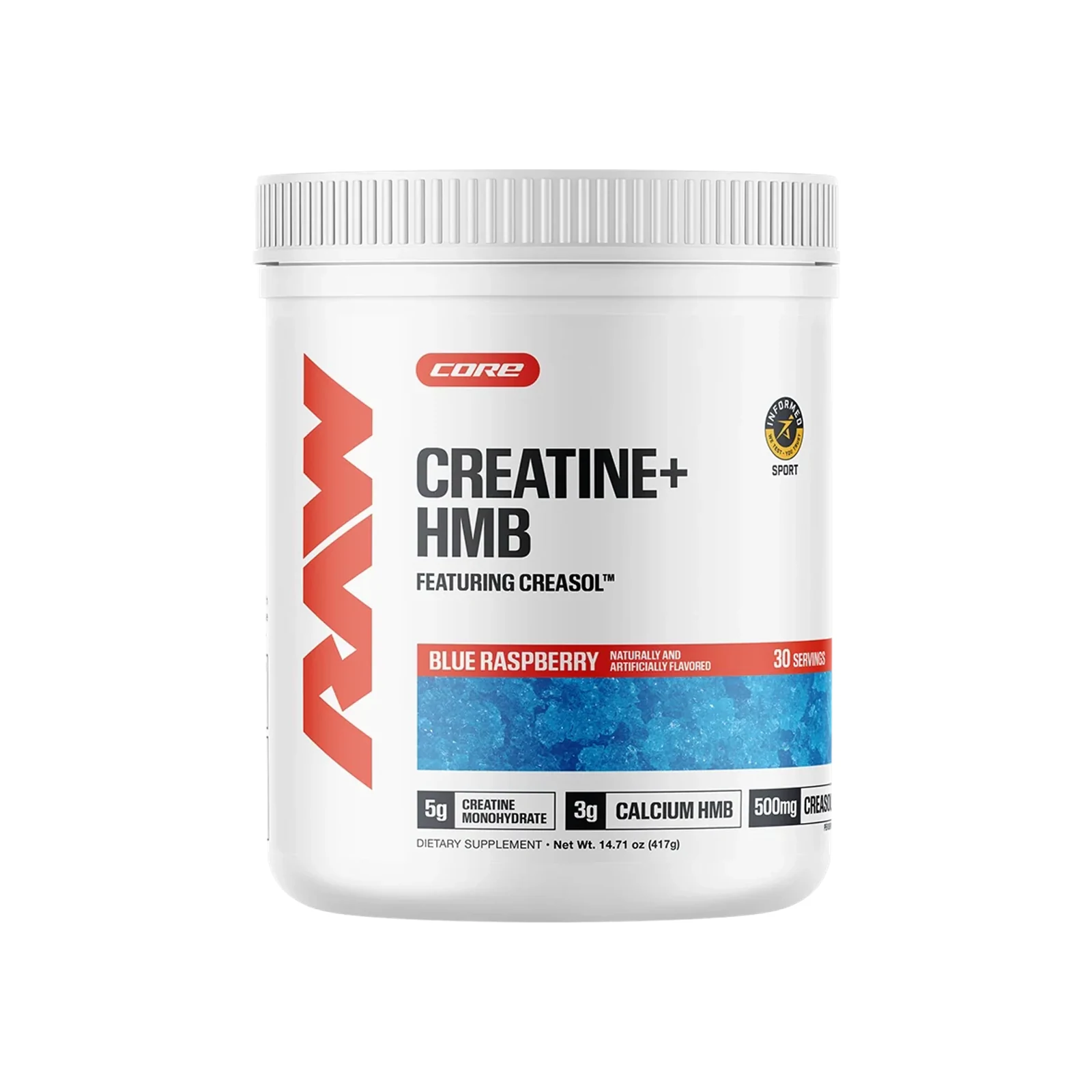 Raw Nutrition Creatine+ HMB package on a white background