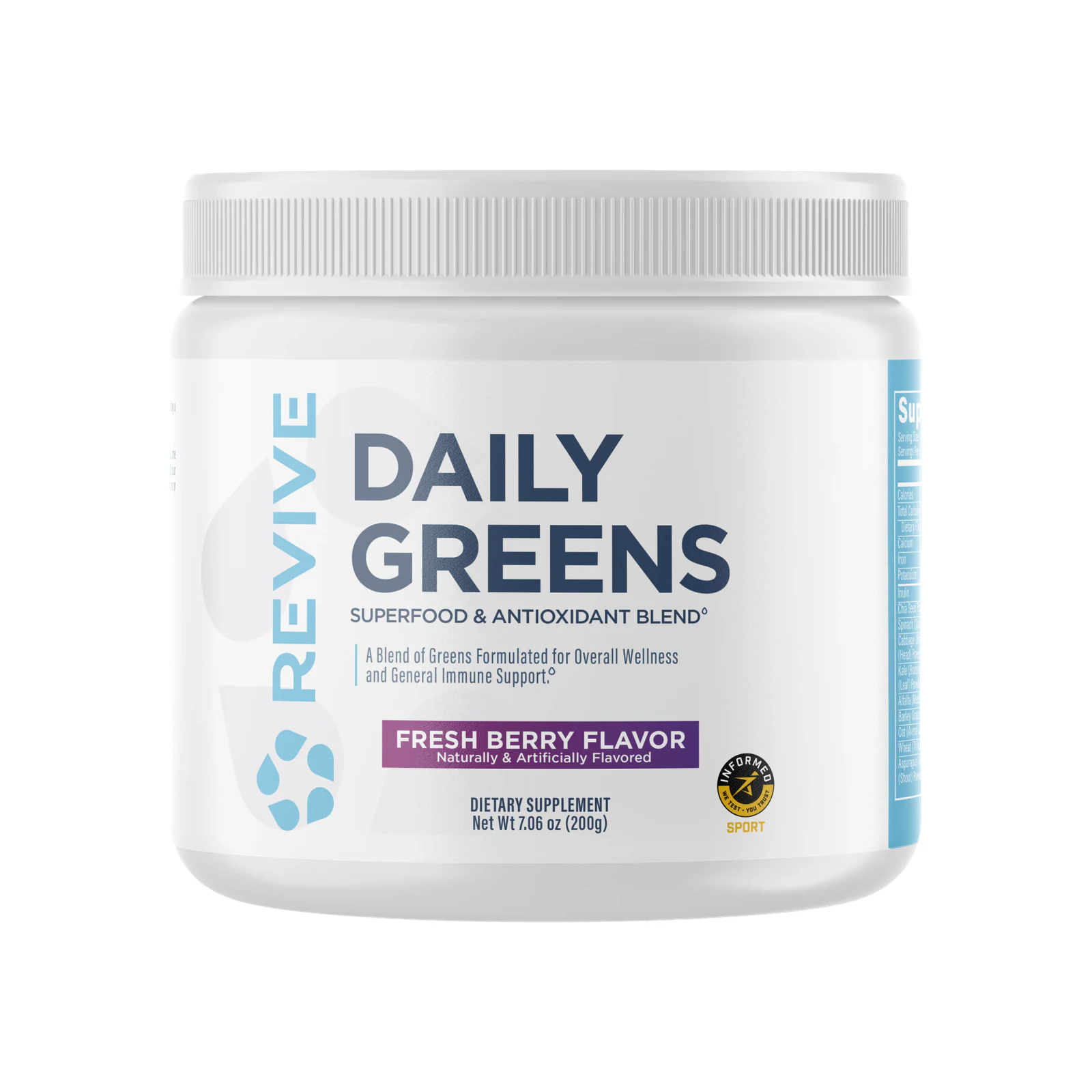 Revive MD Daily Greens Powder package on a white background