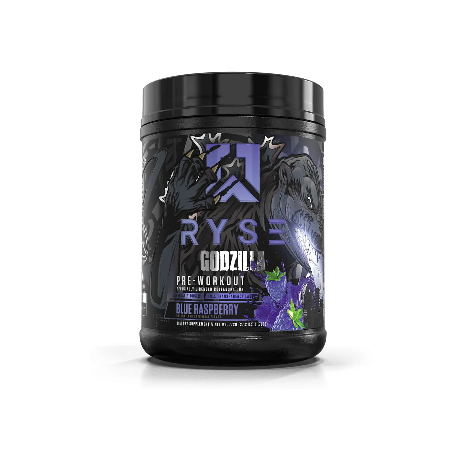RYSE Godzilla Pre-Workout package on a white background