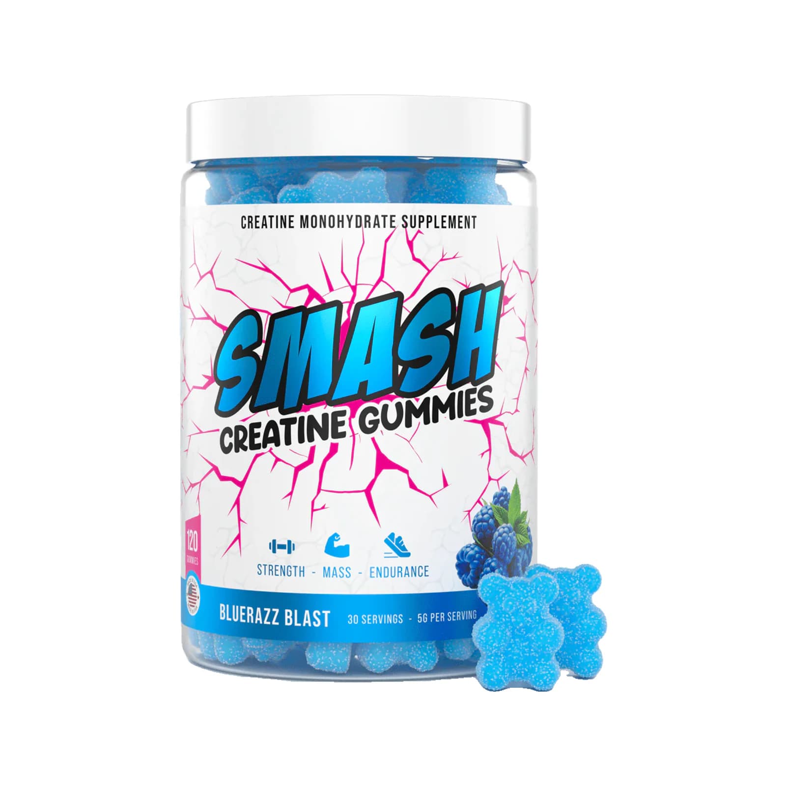SMASH Creatine Gummies package on a white background