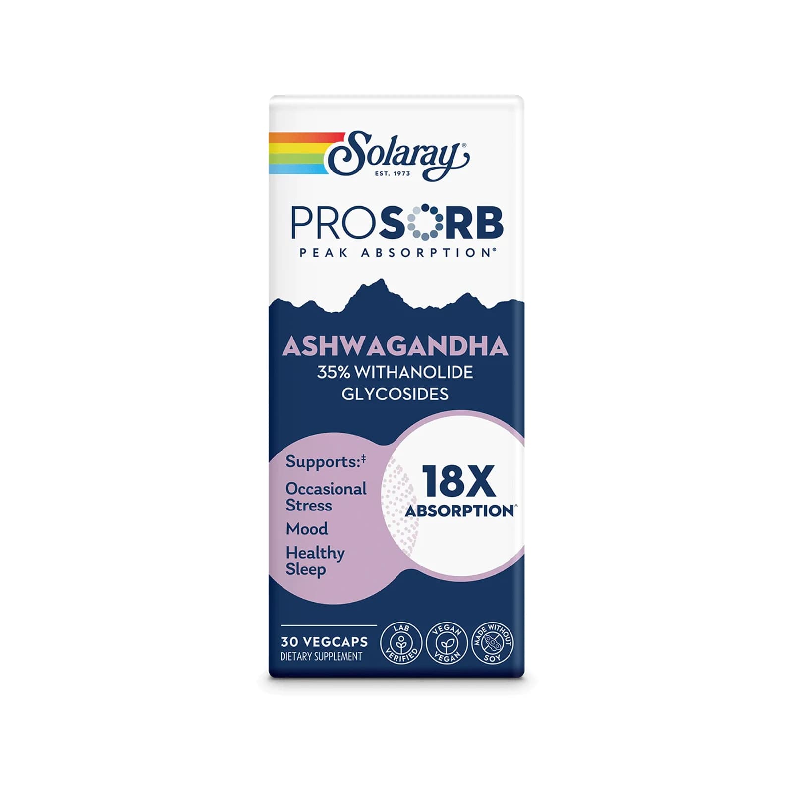 Solaray ProSorb Ashwagandha package on a white background